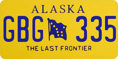 AK license plate GBG335