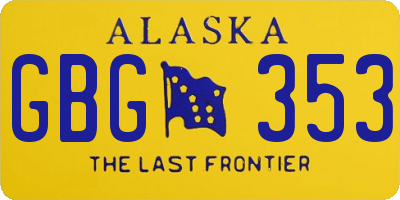 AK license plate GBG353