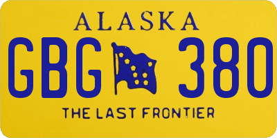 AK license plate GBG380