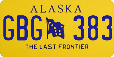 AK license plate GBG383