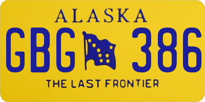 AK license plate GBG386