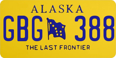 AK license plate GBG388