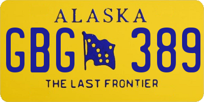 AK license plate GBG389