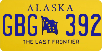 AK license plate GBG392