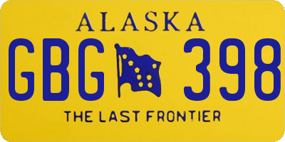 AK license plate GBG398