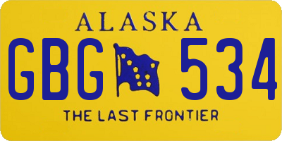 AK license plate GBG534