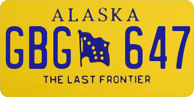 AK license plate GBG647