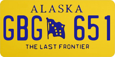 AK license plate GBG651