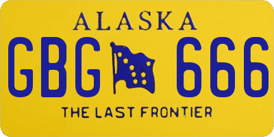 AK license plate GBG666
