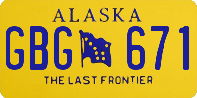 AK license plate GBG671