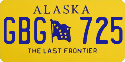 AK license plate GBG725