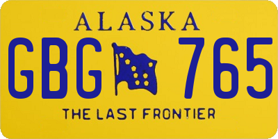 AK license plate GBG765