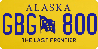 AK license plate GBG800