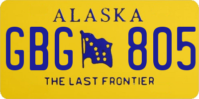 AK license plate GBG805