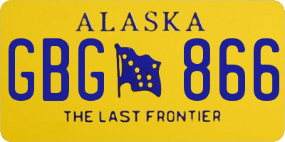 AK license plate GBG866