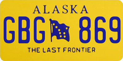AK license plate GBG869