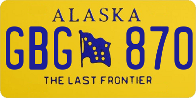 AK license plate GBG870