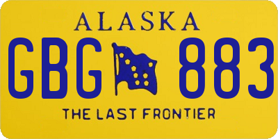 AK license plate GBG883