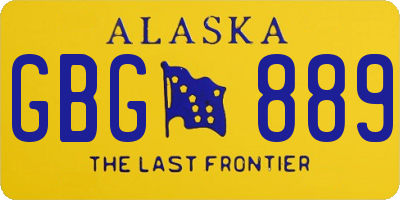 AK license plate GBG889