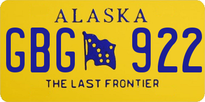 AK license plate GBG922