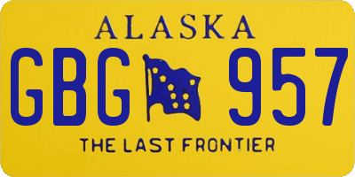 AK license plate GBG957