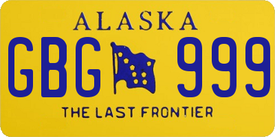 AK license plate GBG999