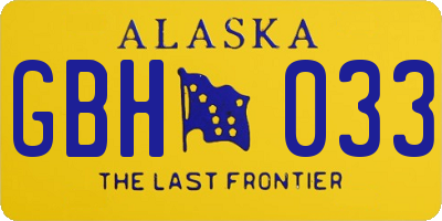 AK license plate GBH033