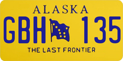 AK license plate GBH135