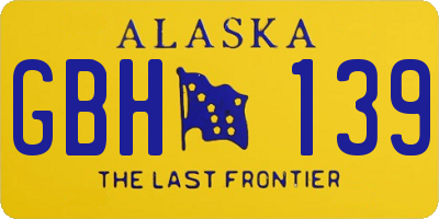 AK license plate GBH139