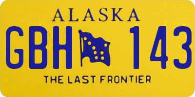 AK license plate GBH143