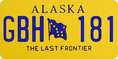 AK license plate GBH181