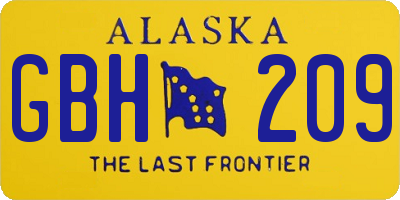 AK license plate GBH209