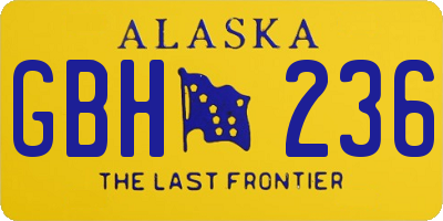 AK license plate GBH236