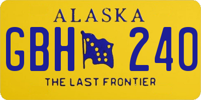 AK license plate GBH240