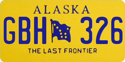 AK license plate GBH326