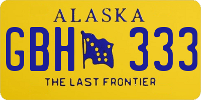 AK license plate GBH333