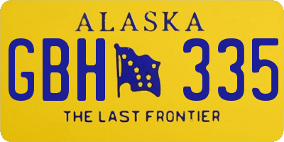 AK license plate GBH335
