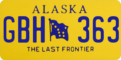 AK license plate GBH363
