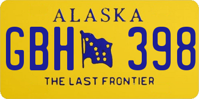 AK license plate GBH398