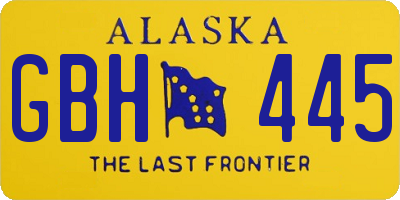 AK license plate GBH445