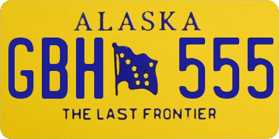 AK license plate GBH555