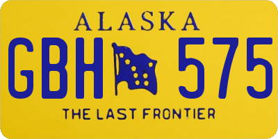 AK license plate GBH575