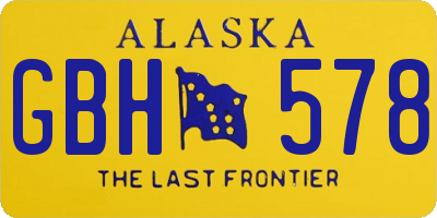 AK license plate GBH578