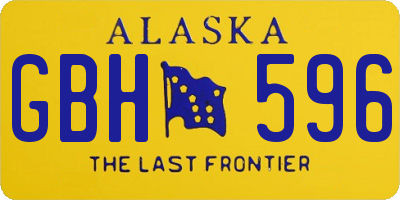 AK license plate GBH596