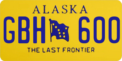 AK license plate GBH600