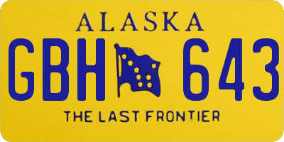 AK license plate GBH643