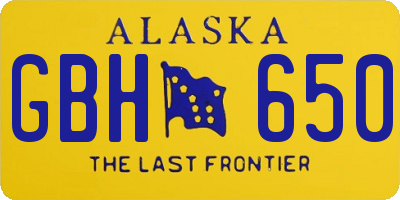 AK license plate GBH650