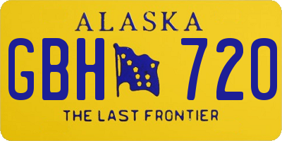 AK license plate GBH720