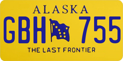 AK license plate GBH755