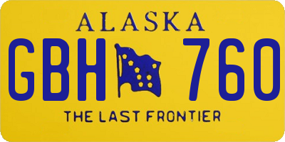 AK license plate GBH760